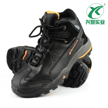 代尔塔 301336全牛皮高帮安全鞋