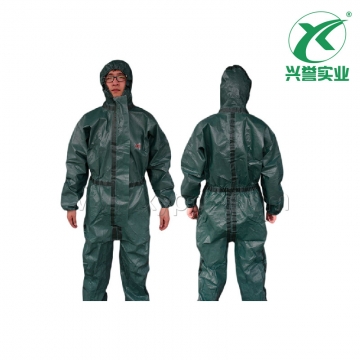 3M 4680 绿色带帽连体防护服