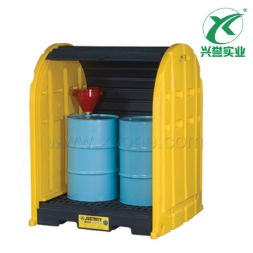 Justrite EcopolyBlendTM室外圆桶存储装置 28675