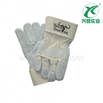 焊兽11211半皮全掌加托劳保手套