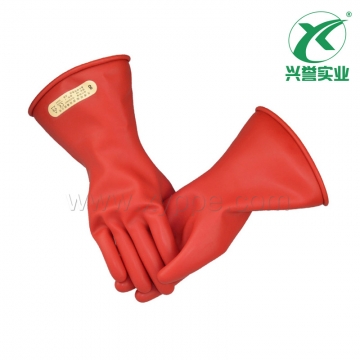 双安00级天然乳胶绝缘手套（红色）