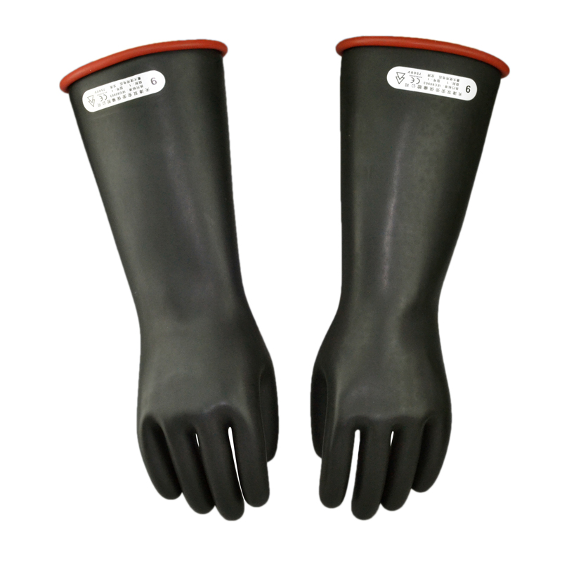 双安1级天然乳胶绝缘手套（黑色16寸）