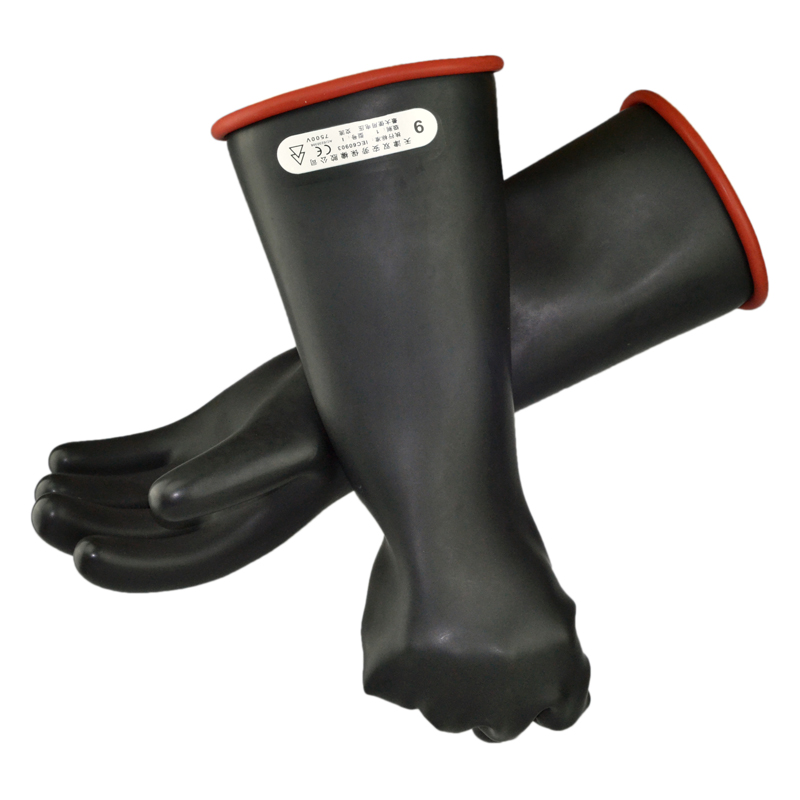 双安1级天然乳胶绝缘手套（黑色16寸）