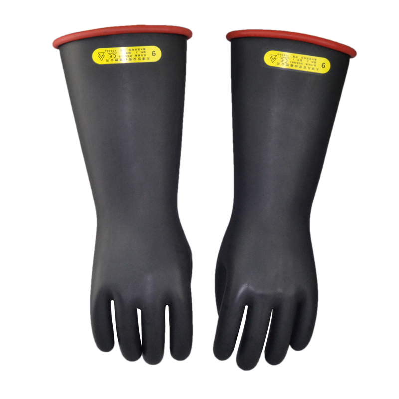 双安2级天然乳胶绝缘手套（黑色16寸）