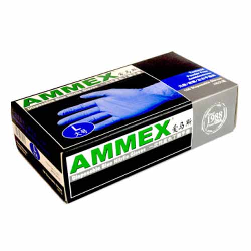 AMMEX爱马斯 一次性丁腈手套（标准型 无粉 麻面）