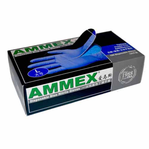 AMMEX爱马斯 一次性丁腈手套（标准型 无粉 麻面）