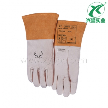 威特仕白色鹿青皮中袖筒氩弧焊手套10-2304