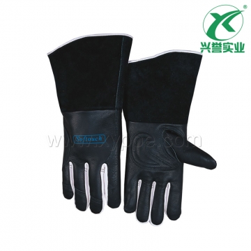 威特仕黑色牛青时尚舒适款氩弧焊手套10-1050