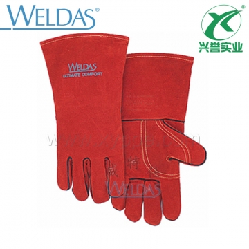 威特仕锈橙色斜拇指款手工电焊手套10-2170