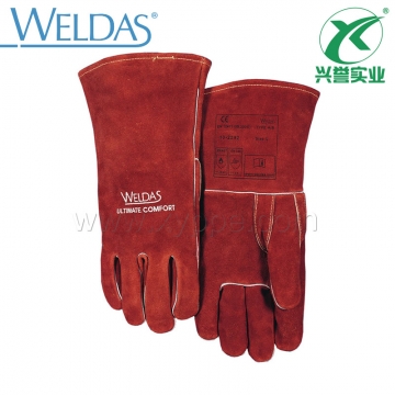 威特仕牛皮耐磨隔热手工电焊手套10-2392