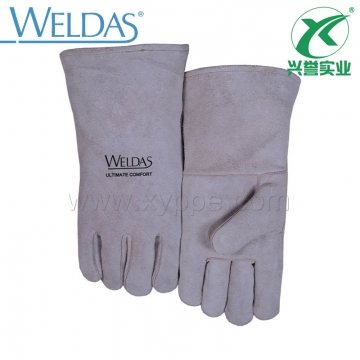 威特仕灰色斜拇指款手工电焊手套10-2112