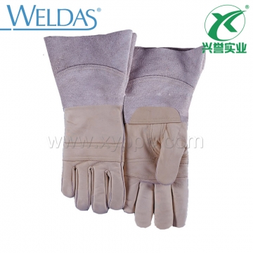 威特仕牛青驳掌直拇指款手工电焊手套10-9750