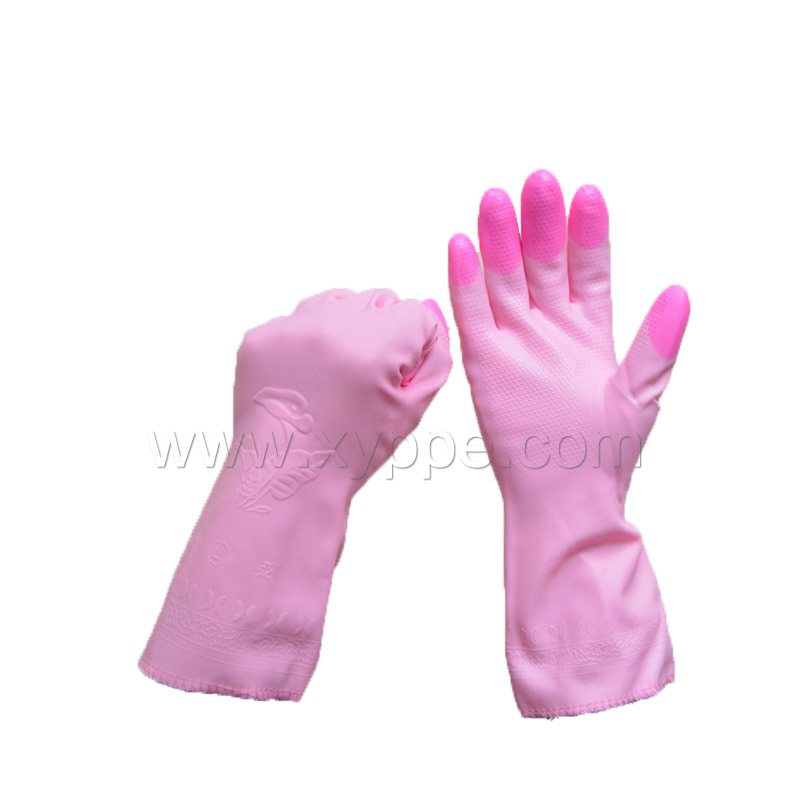 东亚PVC 800-6绒布保暖接袖家用手套