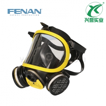 芬安双滤盒柱形全面罩防毒面具