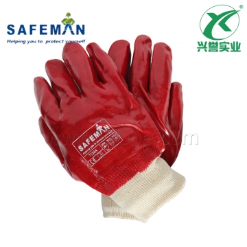 SAFEMAN君御 7134A PVC全浸红色手套