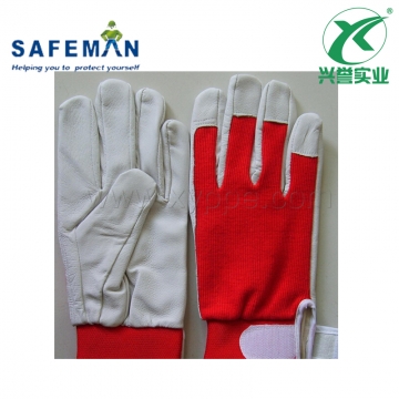 SAFEMAN君御弹力布猪头层皮手套