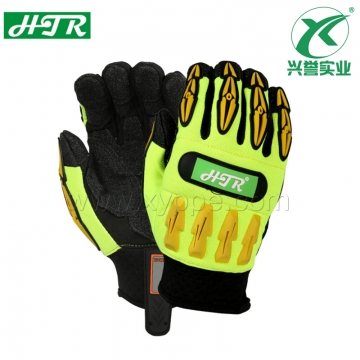 HTR海太尔0521黄黑色机械防撞手套