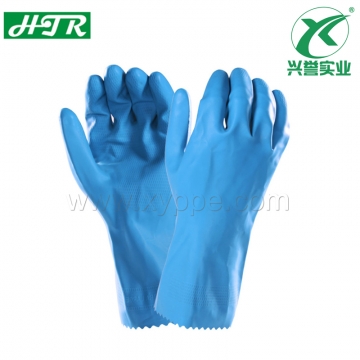 HTR海太尔 10-234蓝色天然橡胶手套