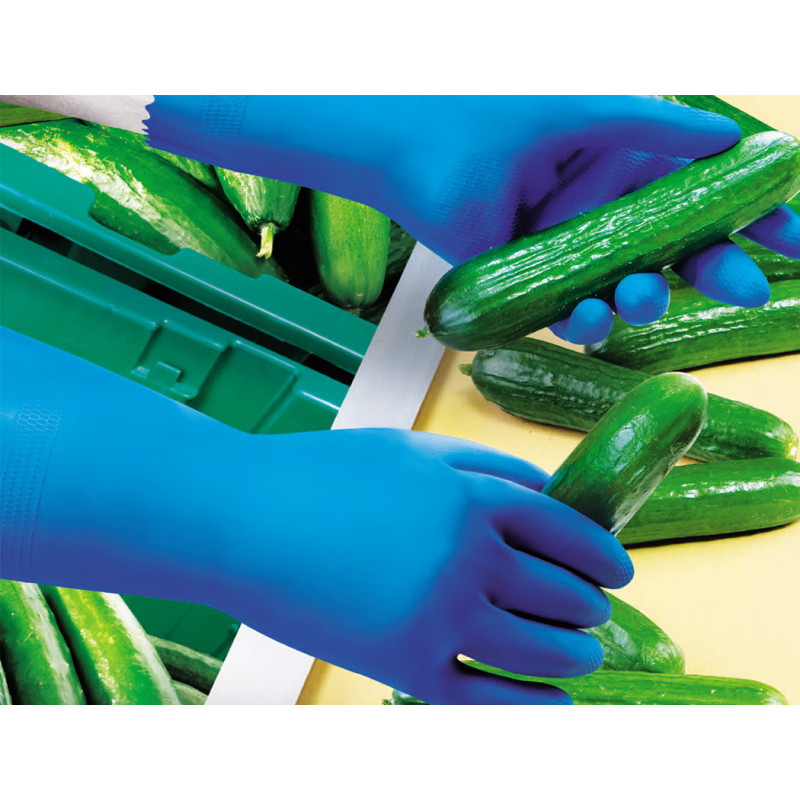 HTR海太尔 10-234蓝色天然橡胶手套