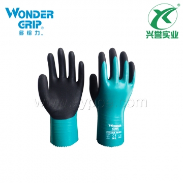 多给力WG-528加长丁腈浸胶防化手套