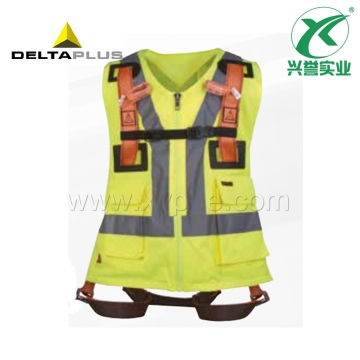 代尔塔 501015 HAR12GIL荧光马甲式双挂点安全带