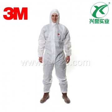 3M 4515 白色带帽连体防护服