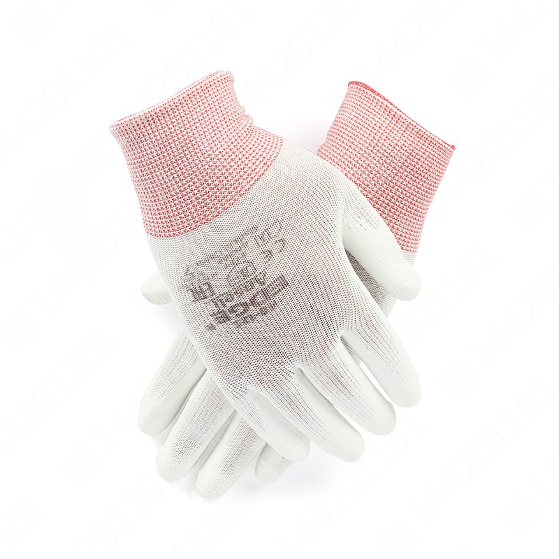 Ansell涤纶PU掌部涂层白色手套48-125CN