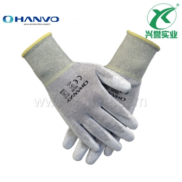 恒辉PE309 PU掌浸防静电手套