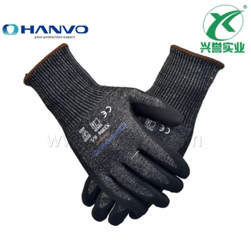 恒辉NJ384丁腈发泡5级防切割手套