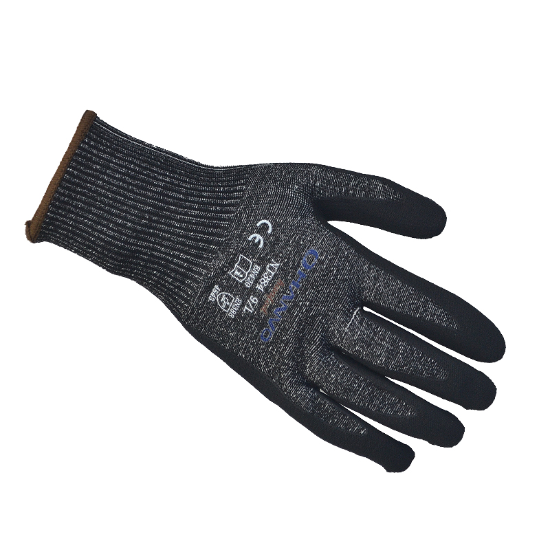 恒辉NJ384丁腈发泡5级防切割手套