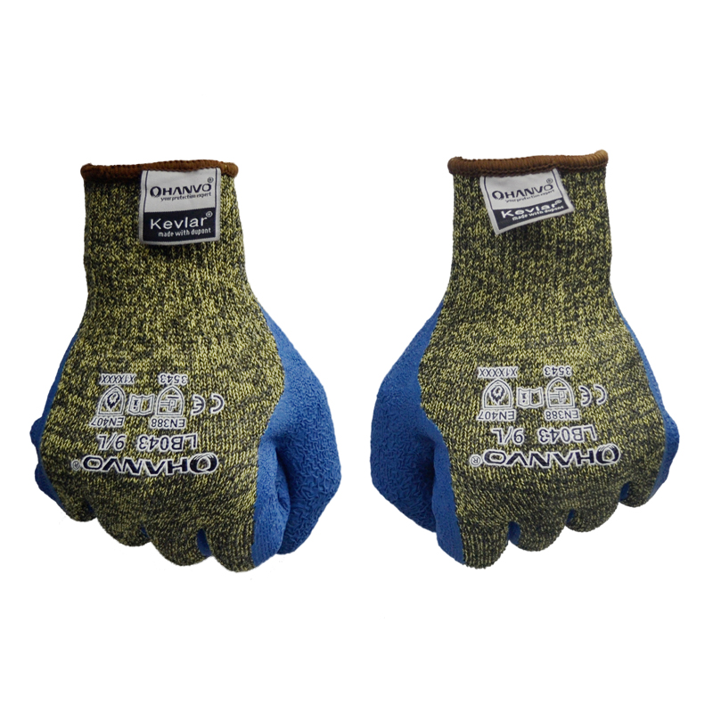 恒辉LB043乳胶涂层5级防割手套