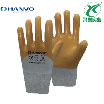 恒辉NG422 3/4浸黄丁腈手套