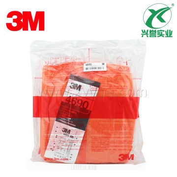 3M 4690橙色带帽连体防护服