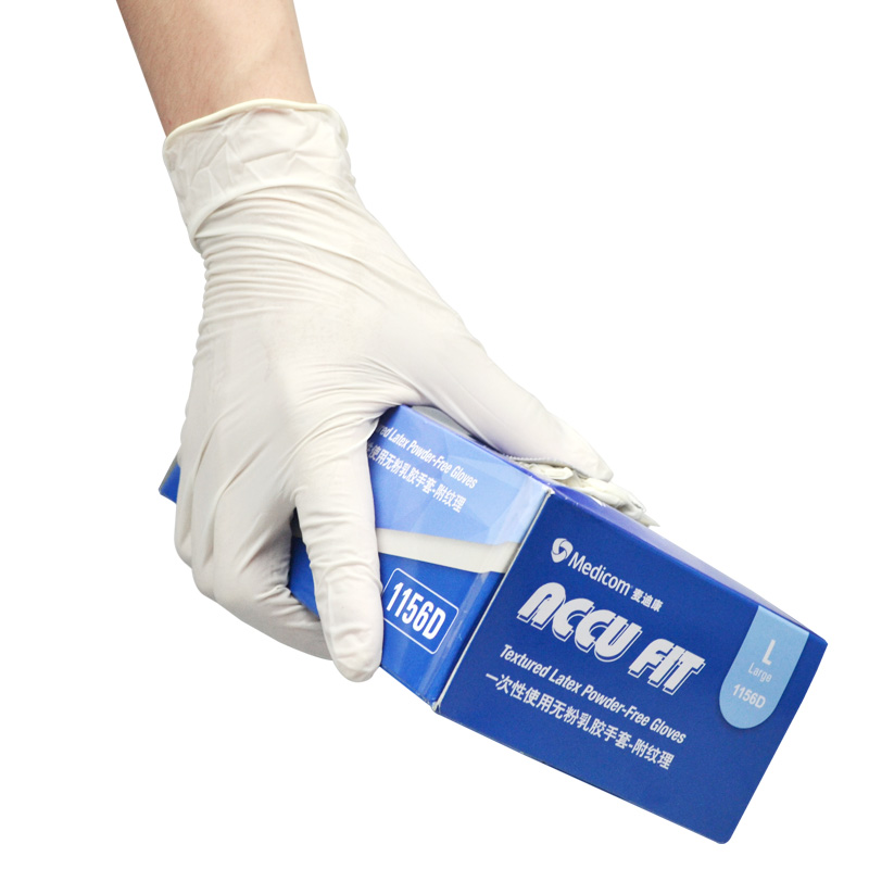 麦迪康1156一次性乳胶手套乳白色