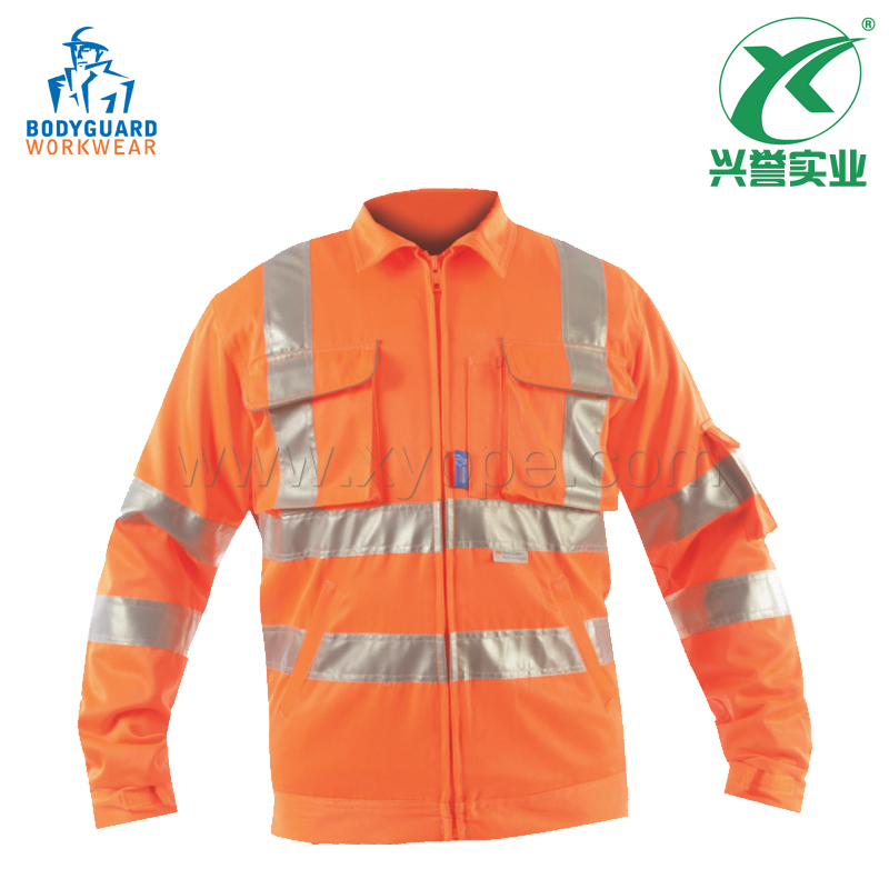 博迪嘉GN600荧光橘红TC夹克