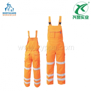 博迪嘉GN630荧光橘红TC背带裤