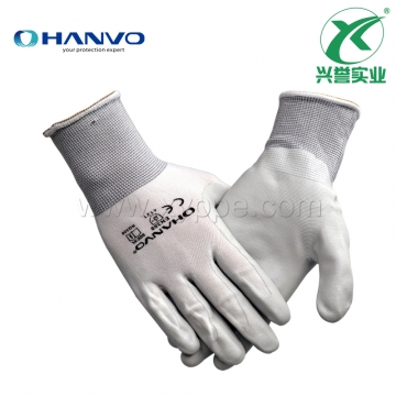 恒辉 PE300 PU涂层手套涂指涂掌