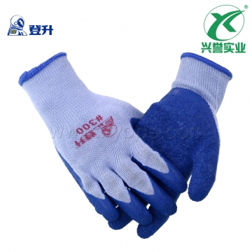 登升 #300 10针纱线乳胶皱纹手套