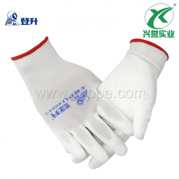 登升 #669 无硅白PU手套