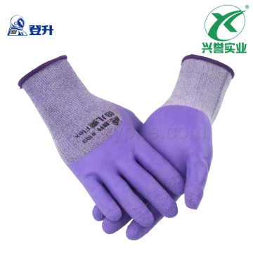 登升 #109 半挂紫色皱纹磨砂耐磨防滑园艺作业手套