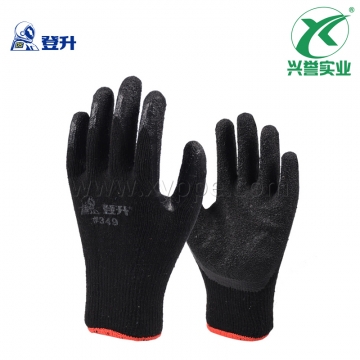 登升 #349 耐磨防滑乳胶/掌浸胶防护手套