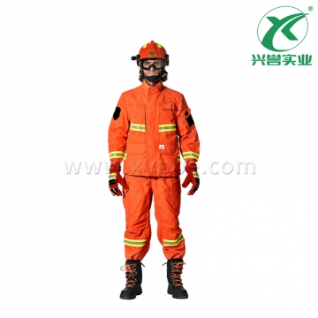消防员森林灭火服HW-XF-A004 阻燃 抗撕拉 阻燃黄银黄反光带